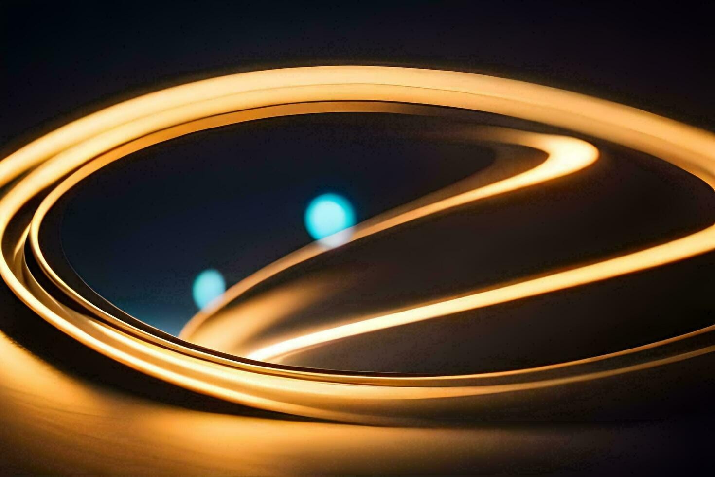 a long exposure photograph of a circular light. AI-Generated photo