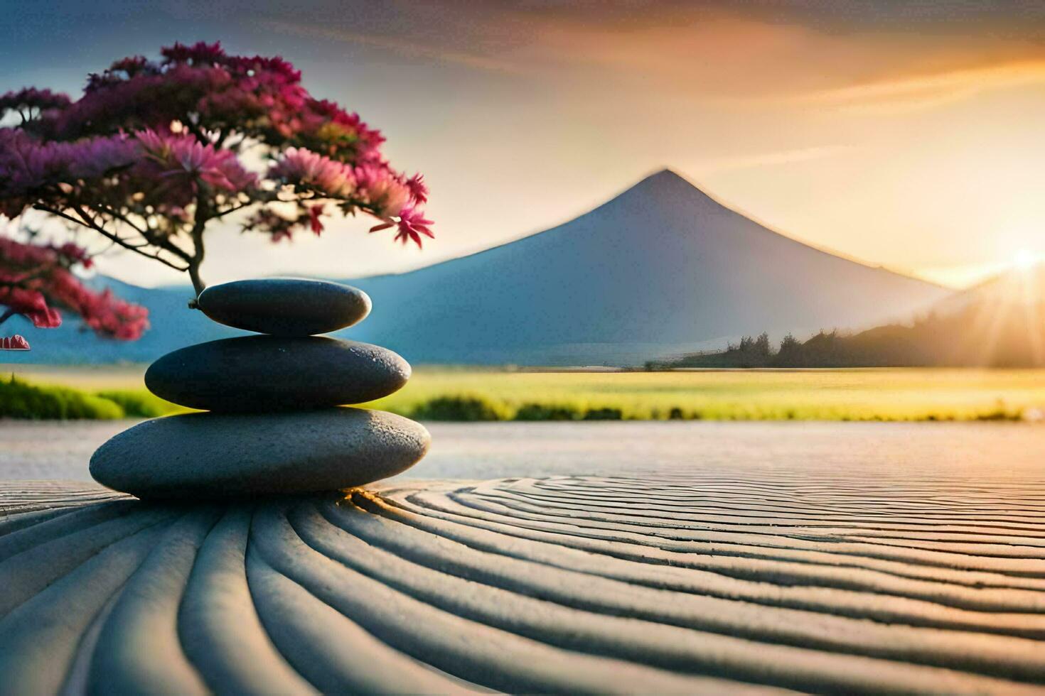 the zen garden. AI-Generated photo