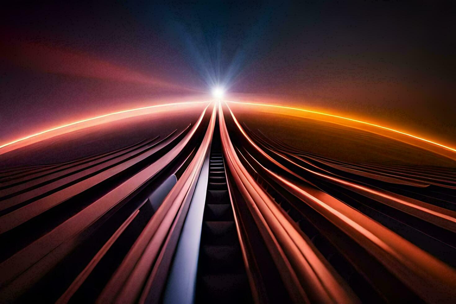 a train going through the dark tunnel. AI-Generated photo