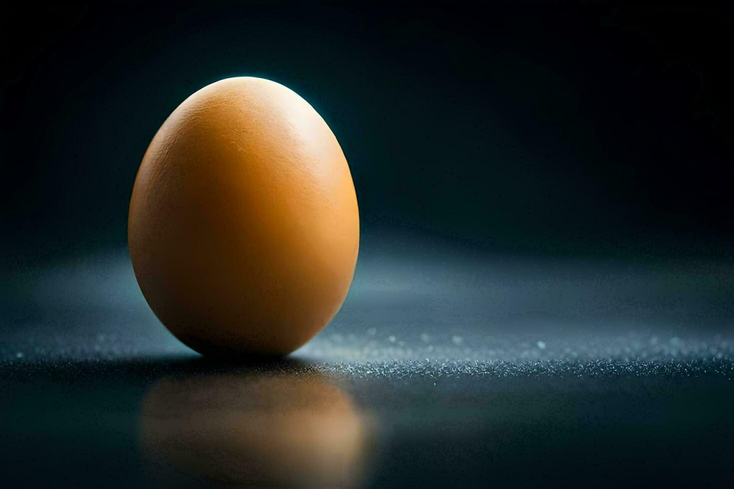 an egg on a black surface. AI-Generated photo