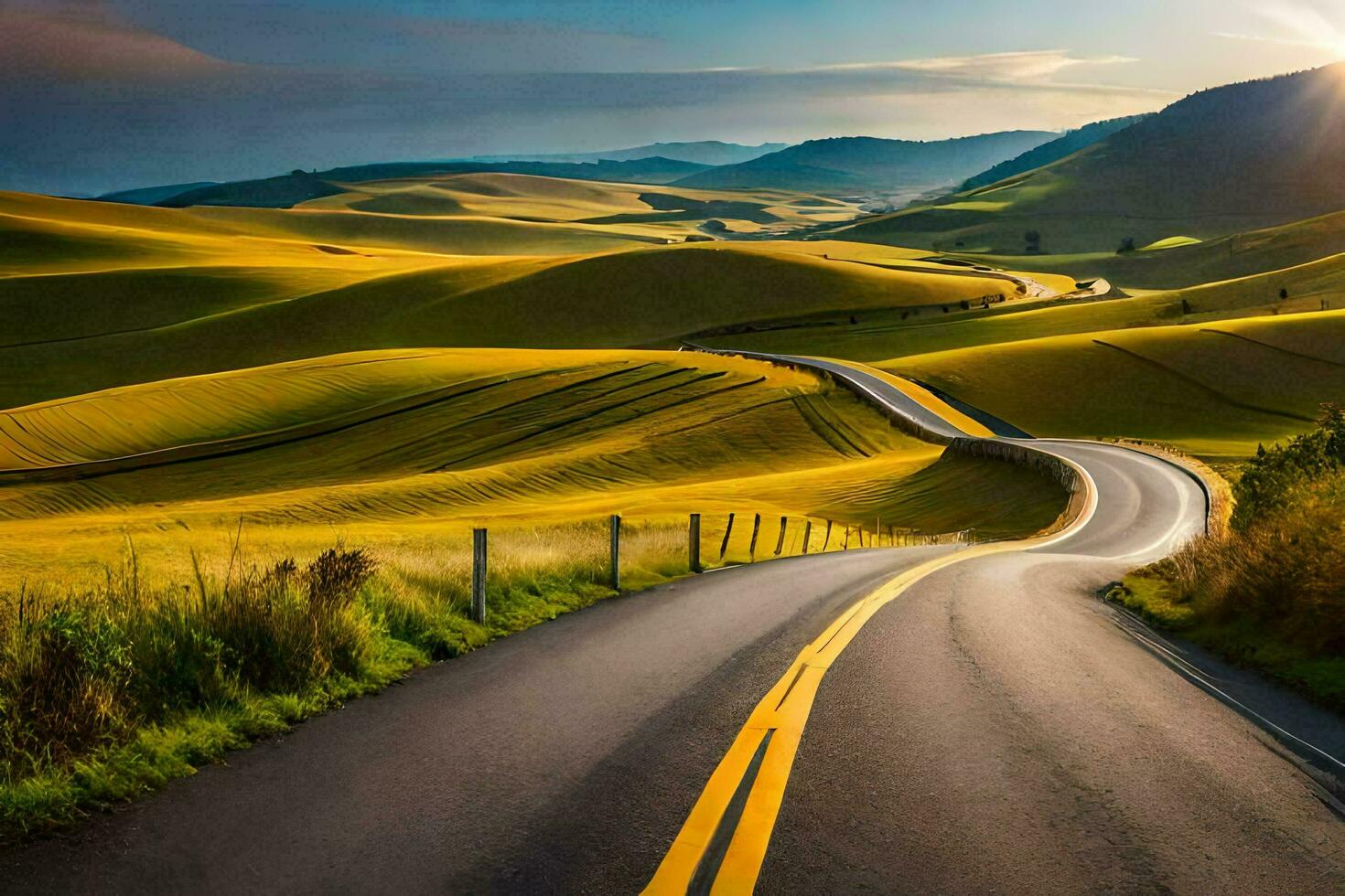 the road to the future. AI-Generated photo