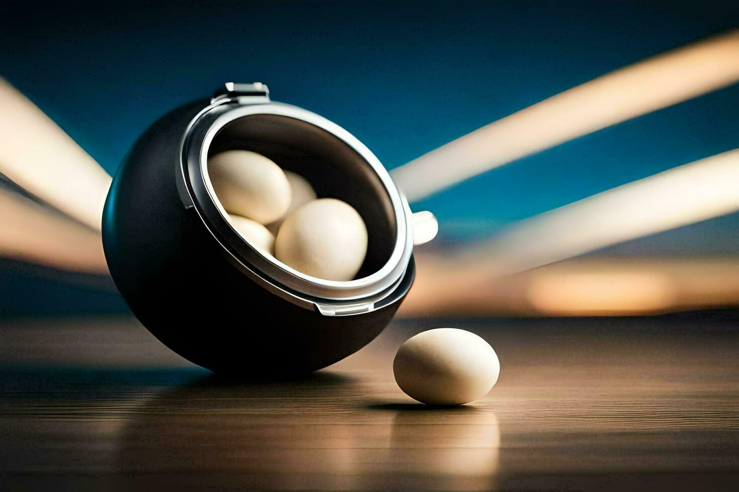 a black and white photo of a bowl filled with white eggs. AI-Generated