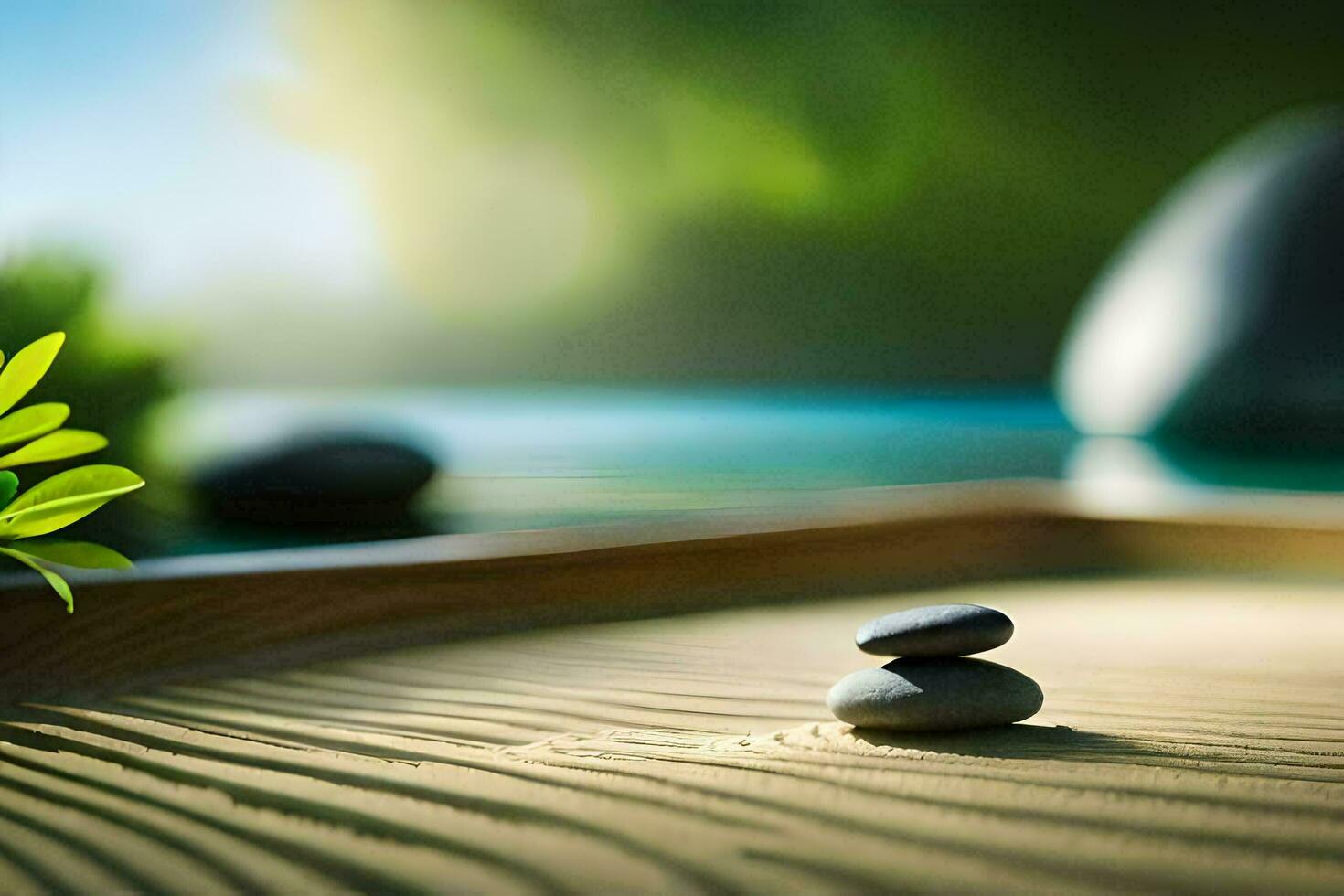 the zen garden. AI-Generated photo