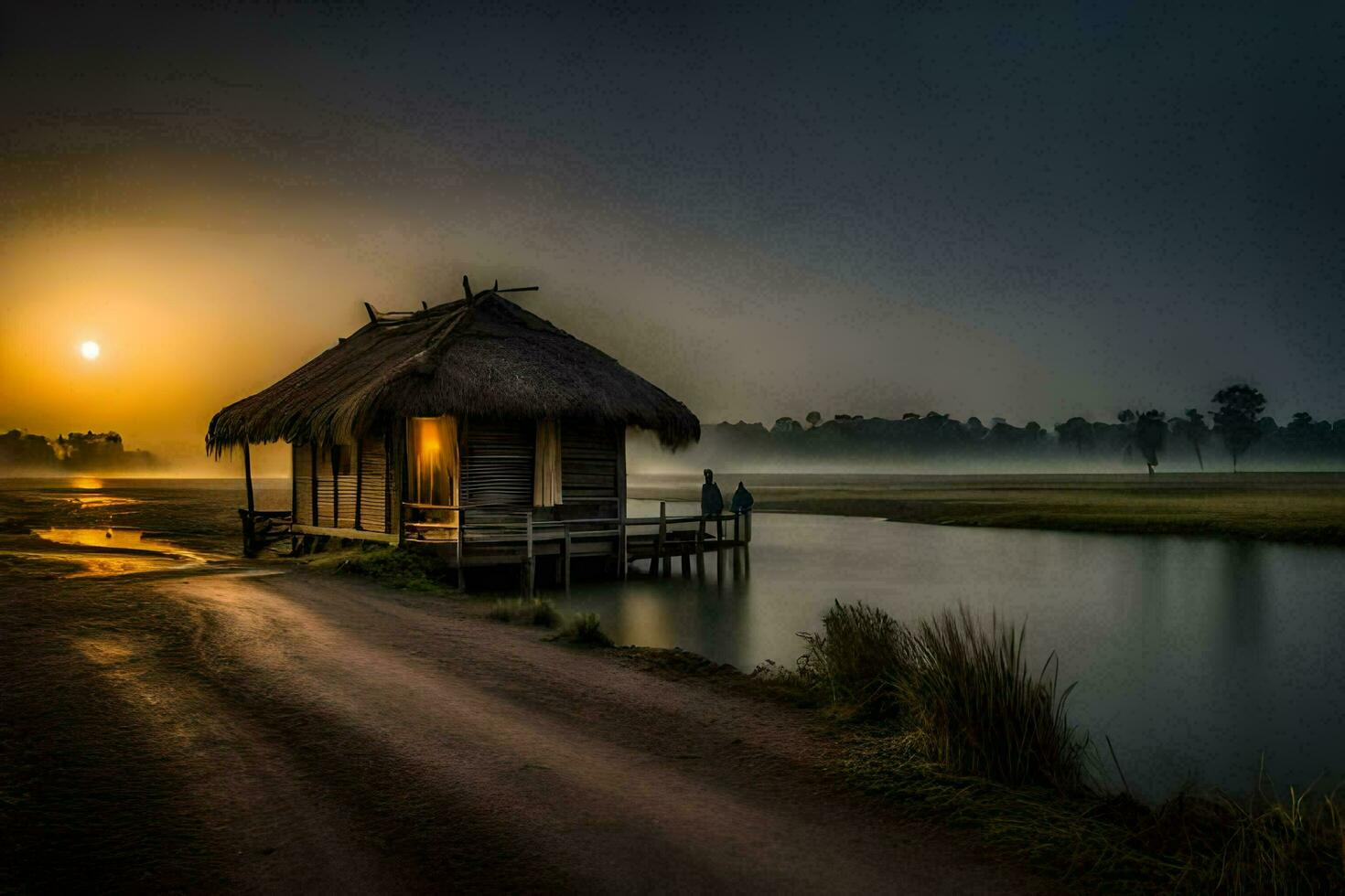 the hut by karunanidhi kumar. AI-Generated photo