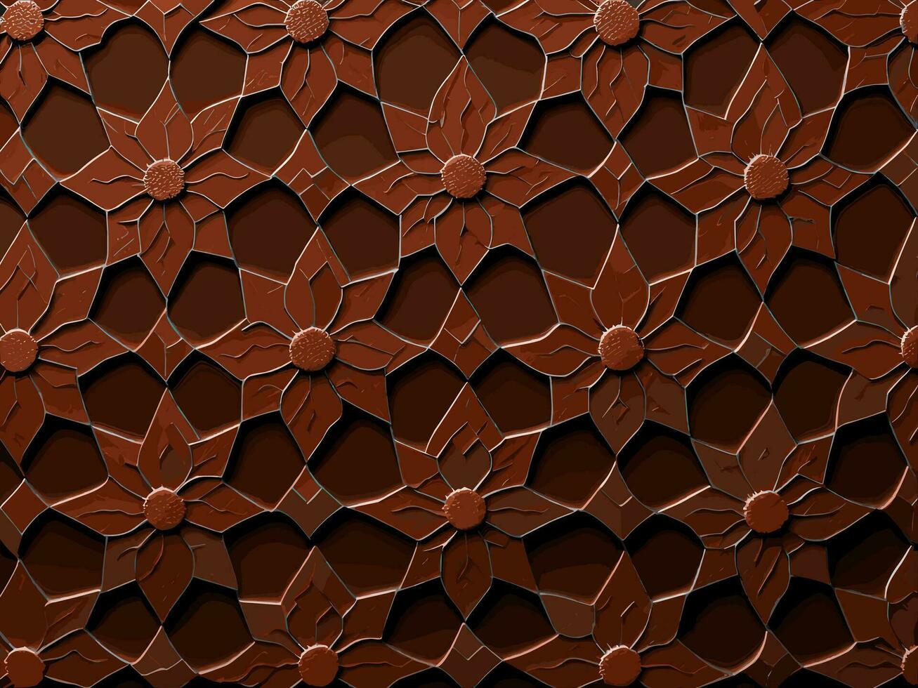 Seamless pattern of flowers on a dark background. vector