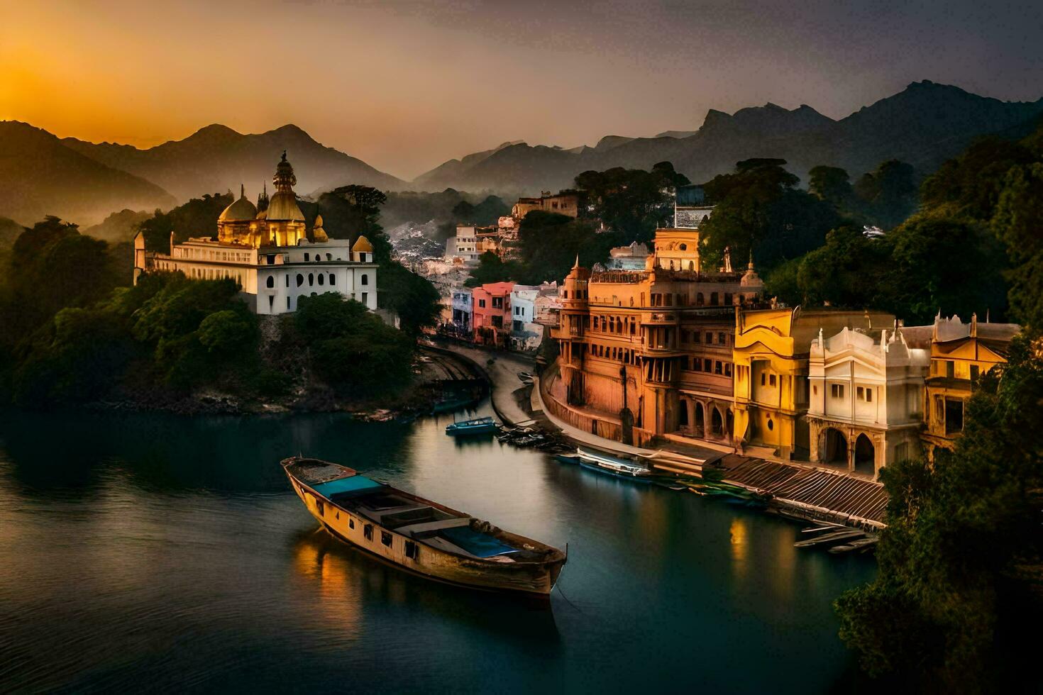 el ciudad de udaipur en India. generado por ai foto