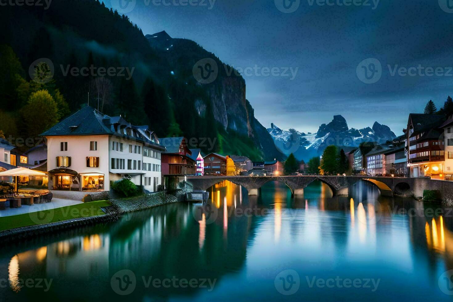 the town of altenburg in the swiss alps. AI-Generated photo