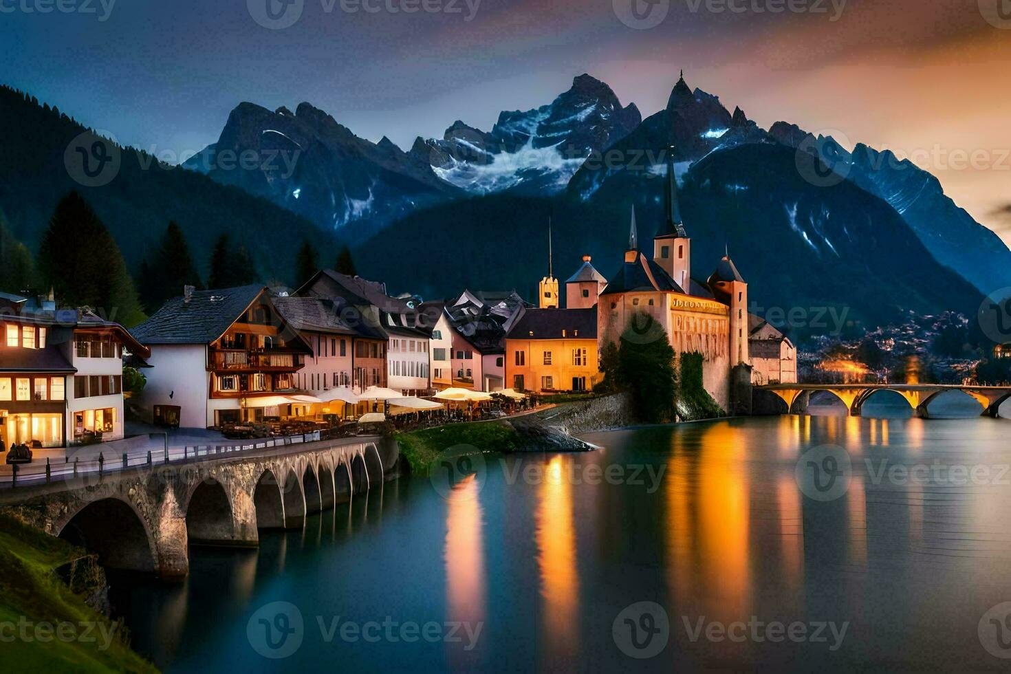 the beautiful town of altenburg in the swiss alps. AI-Generated photo