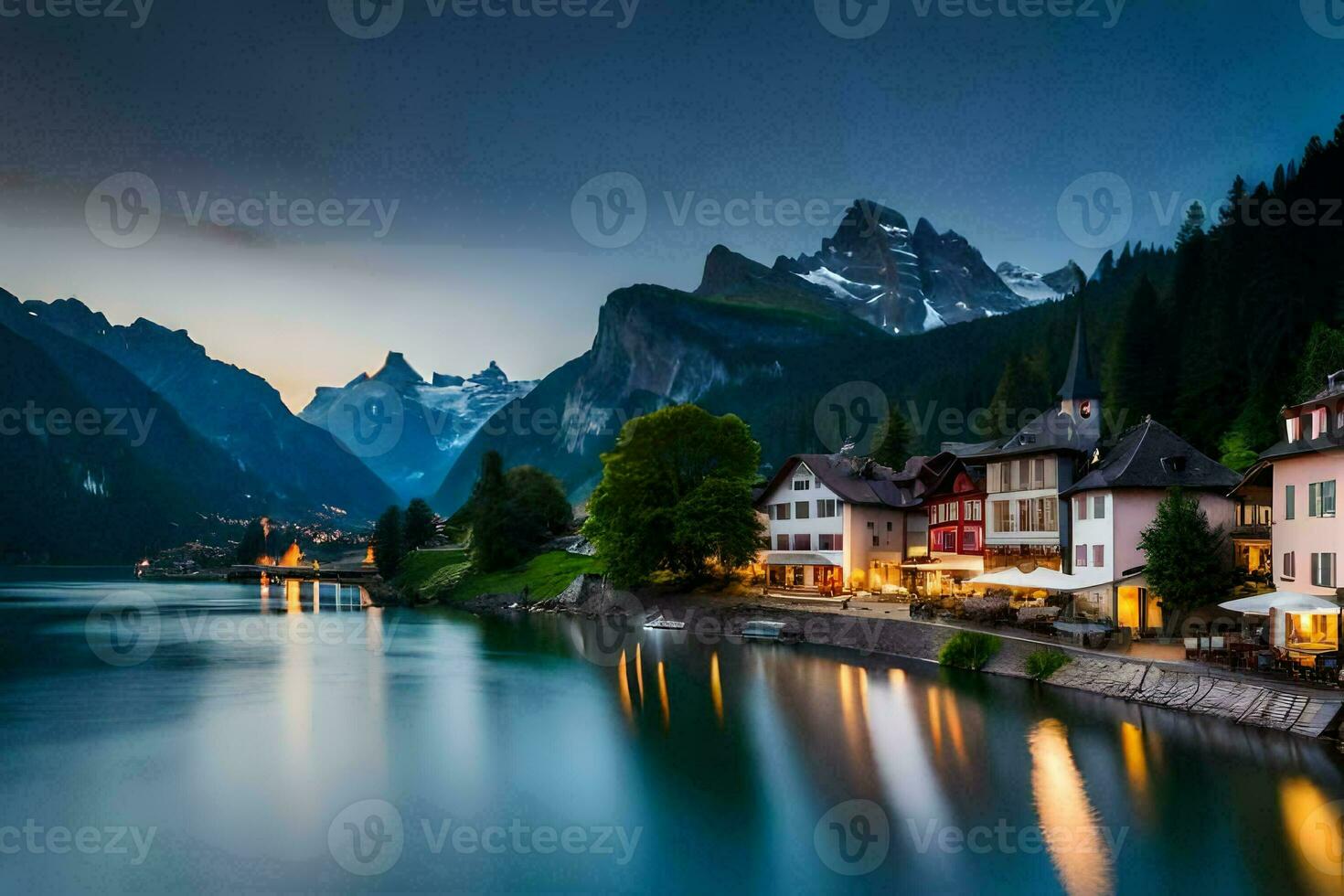 photo wallpaper the sky, mountains, lake, switzerland, the alps, the alps. AI-Generated