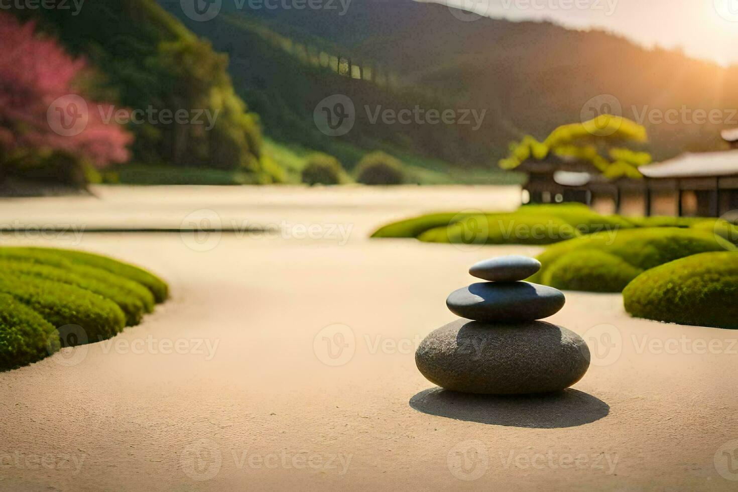 zen garden, japanese, zen garden, japan, zen garden, j. AI-Generated photo