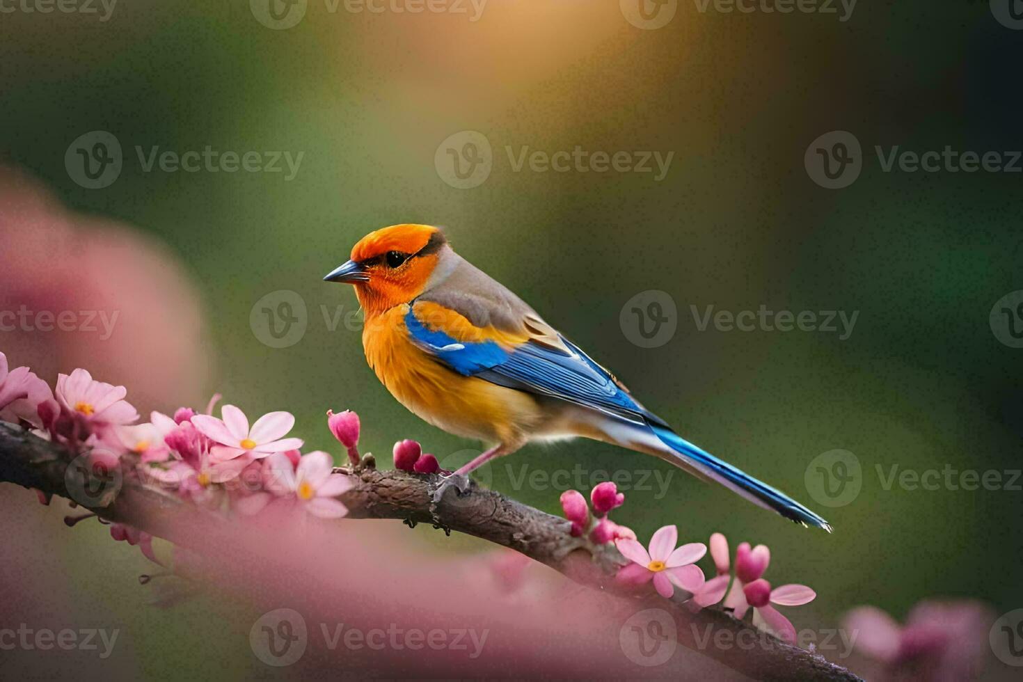 photo wallpaper bird, the flowers, spring, the flowers, the bird, the bird, the. AI-Generated
