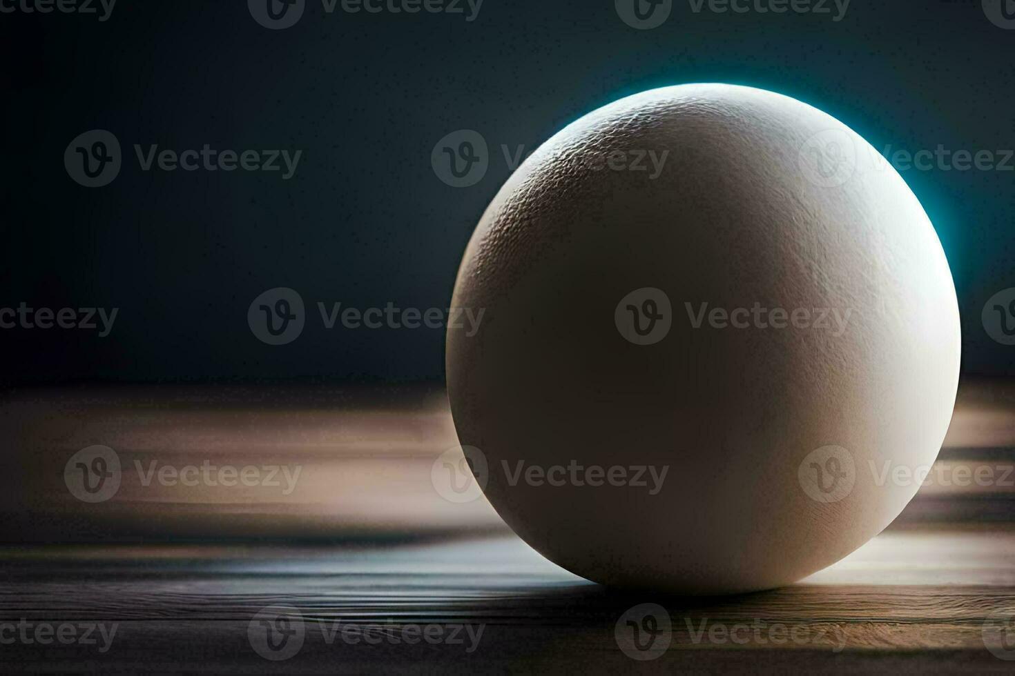 an egg on a wooden table. AI-Generated photo