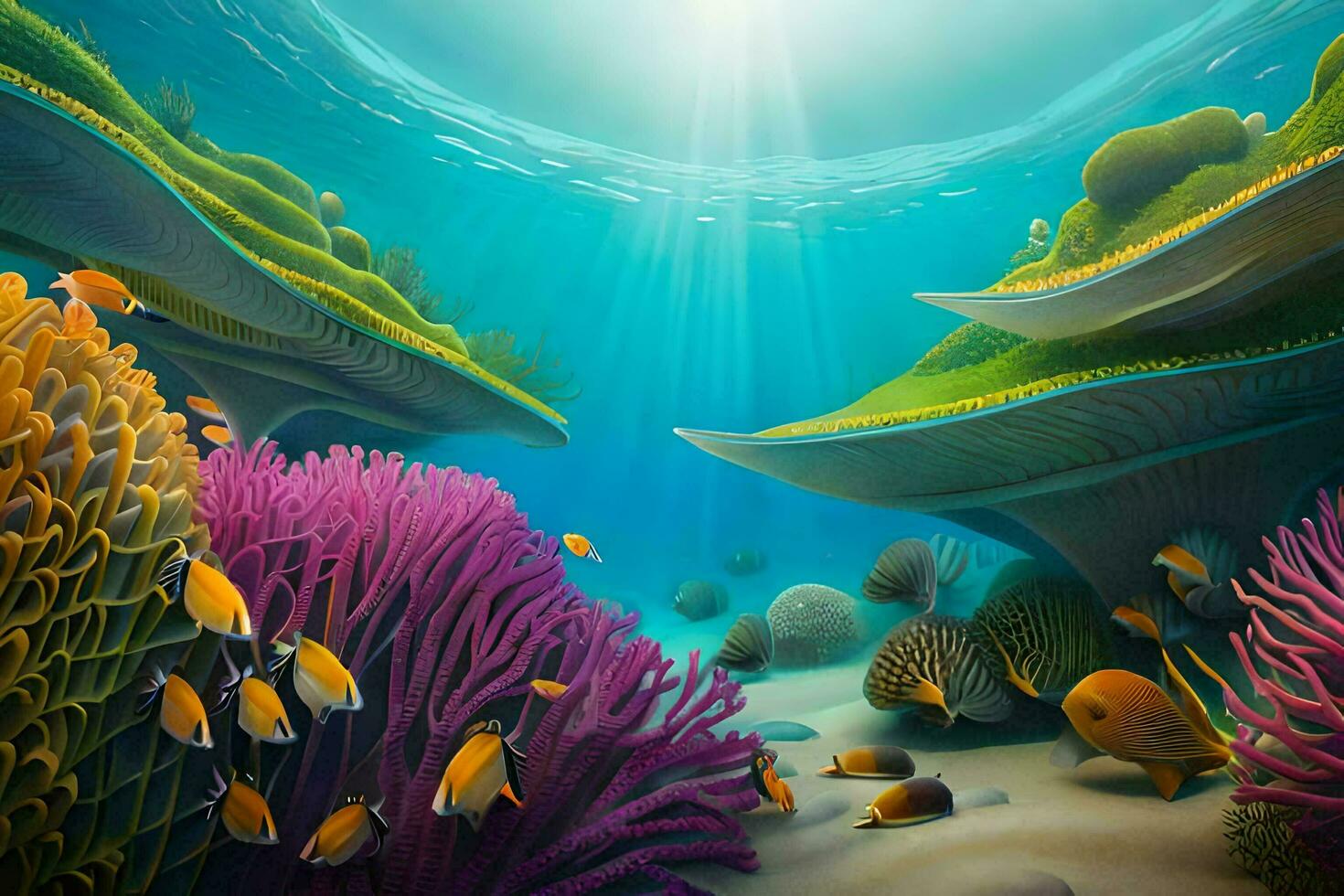 the ocean is full of colorful coral and fish. AI-Generated photo