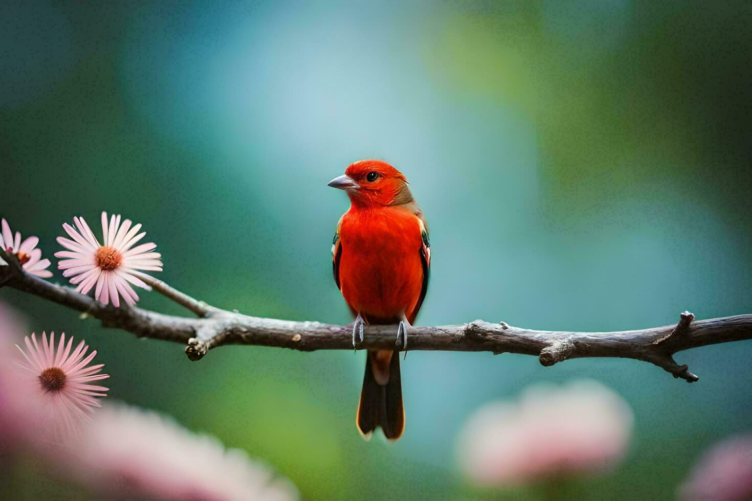 photo wallpaper bird, the sky, flowers, the bird, the bird, the bird, the. AI-Generated
