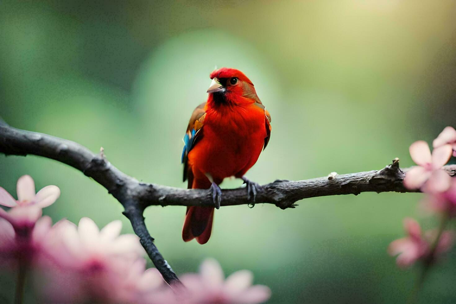 photo wallpaper bird, the sky, flowers, the bird, the bird, the bird, the. AI-Generated