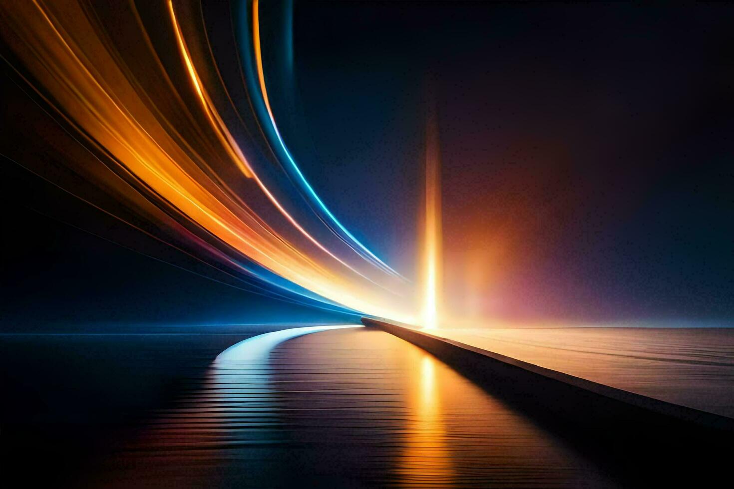 a long exposure photograph of a long line of light. AI-Generated photo