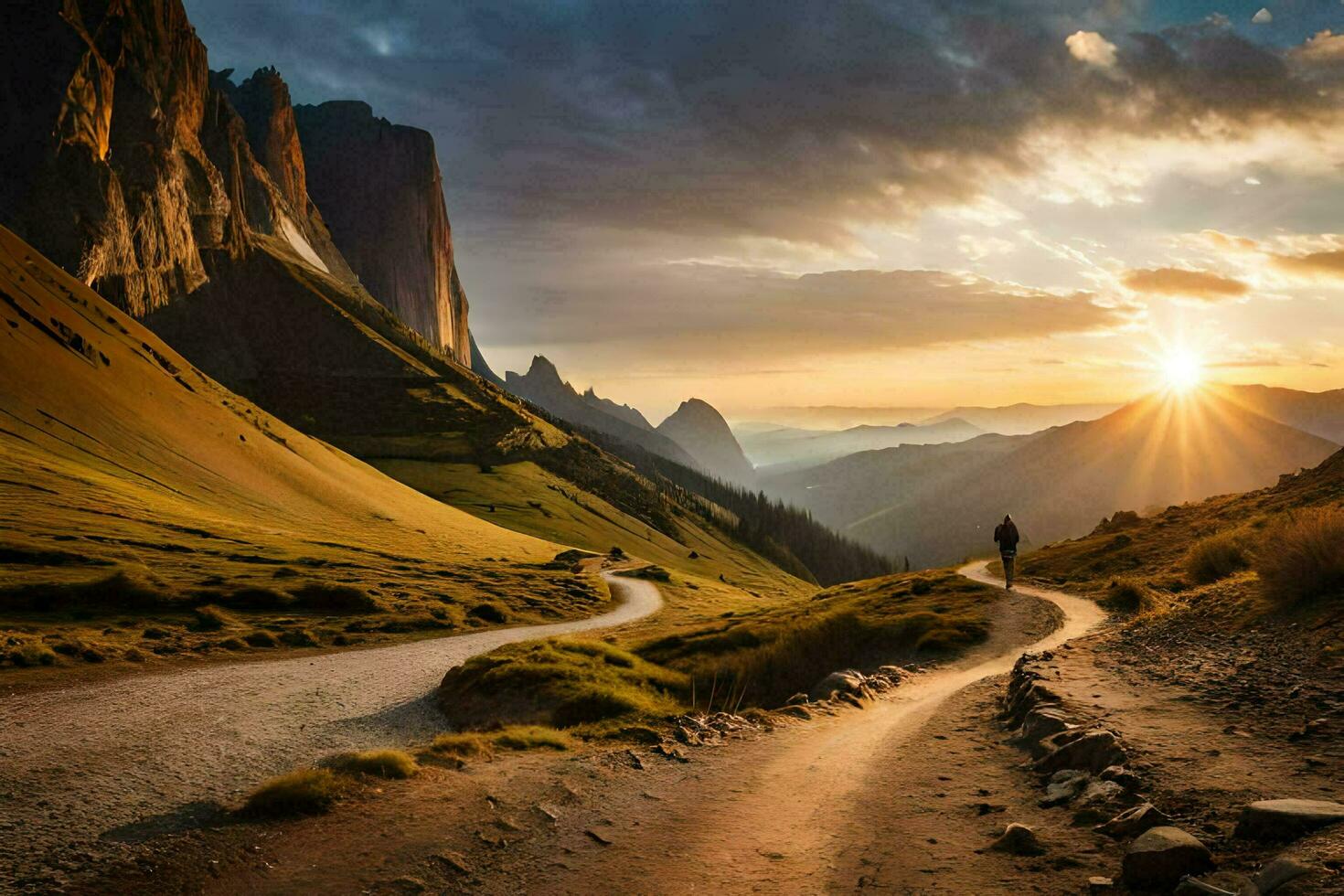 the road to the dolomites. AI-Generated photo
