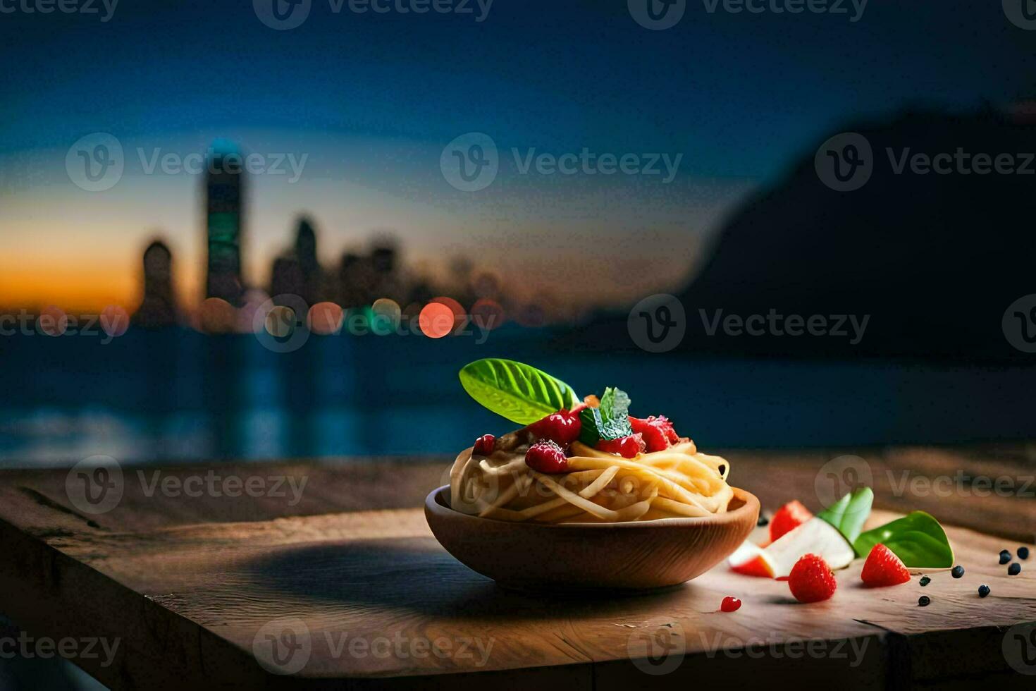 the food of the city. AI-Generated photo