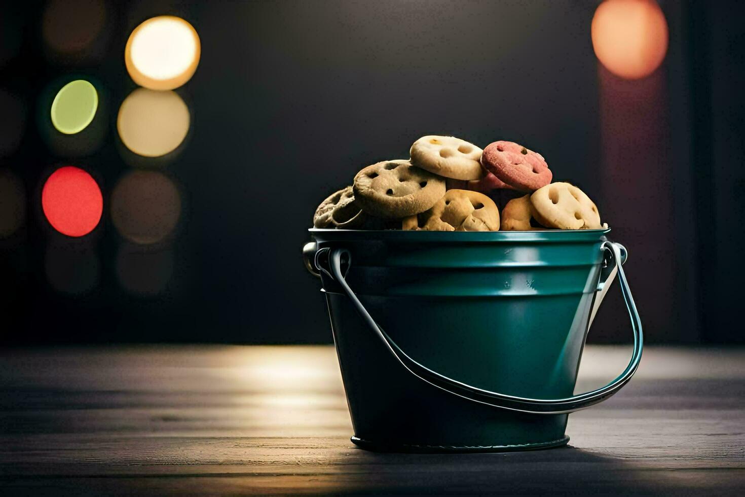 cookie in a bucket. AI-Generated photo