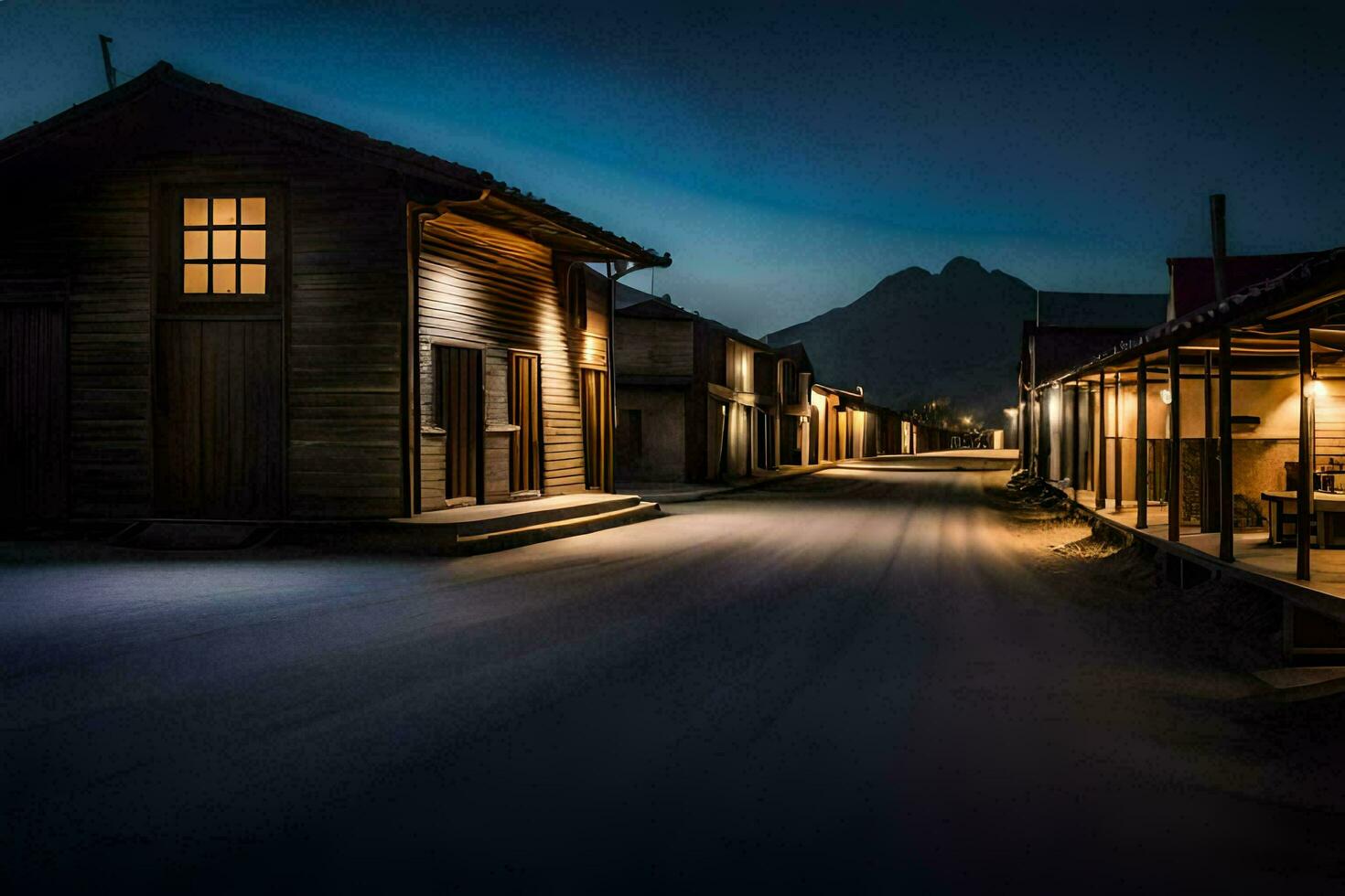 a street in the old west town. AI-Generated photo