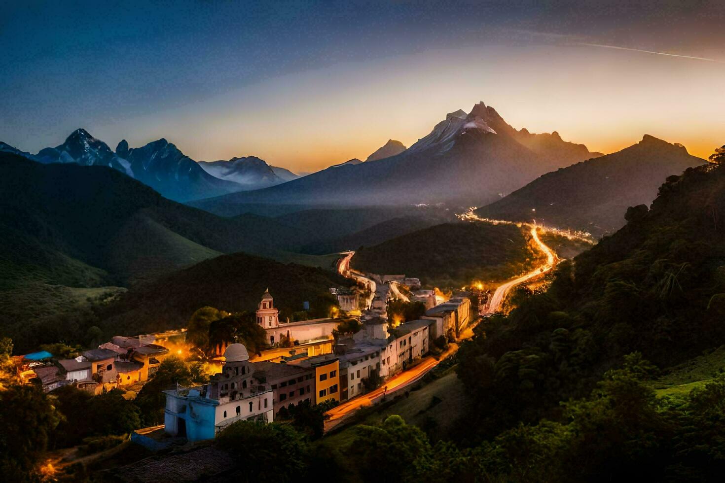 el pueblo de persona en el italiano Alpes. generado por ai foto