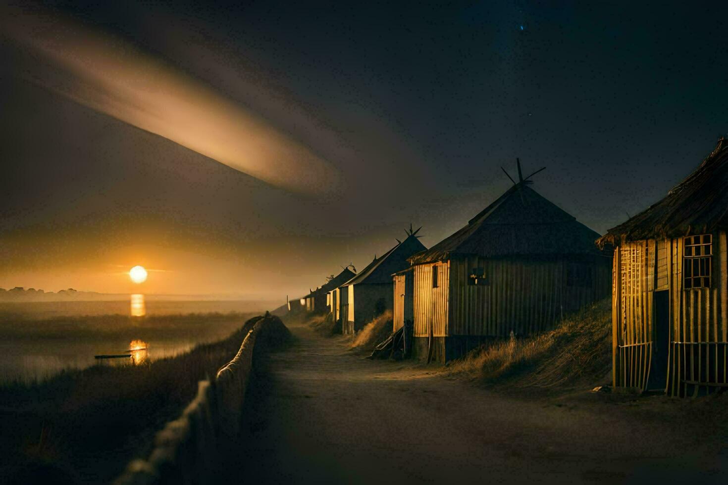 photo wallpaper the sky, the sun, the moon, the sea, the beach, the beach. AI-Generated