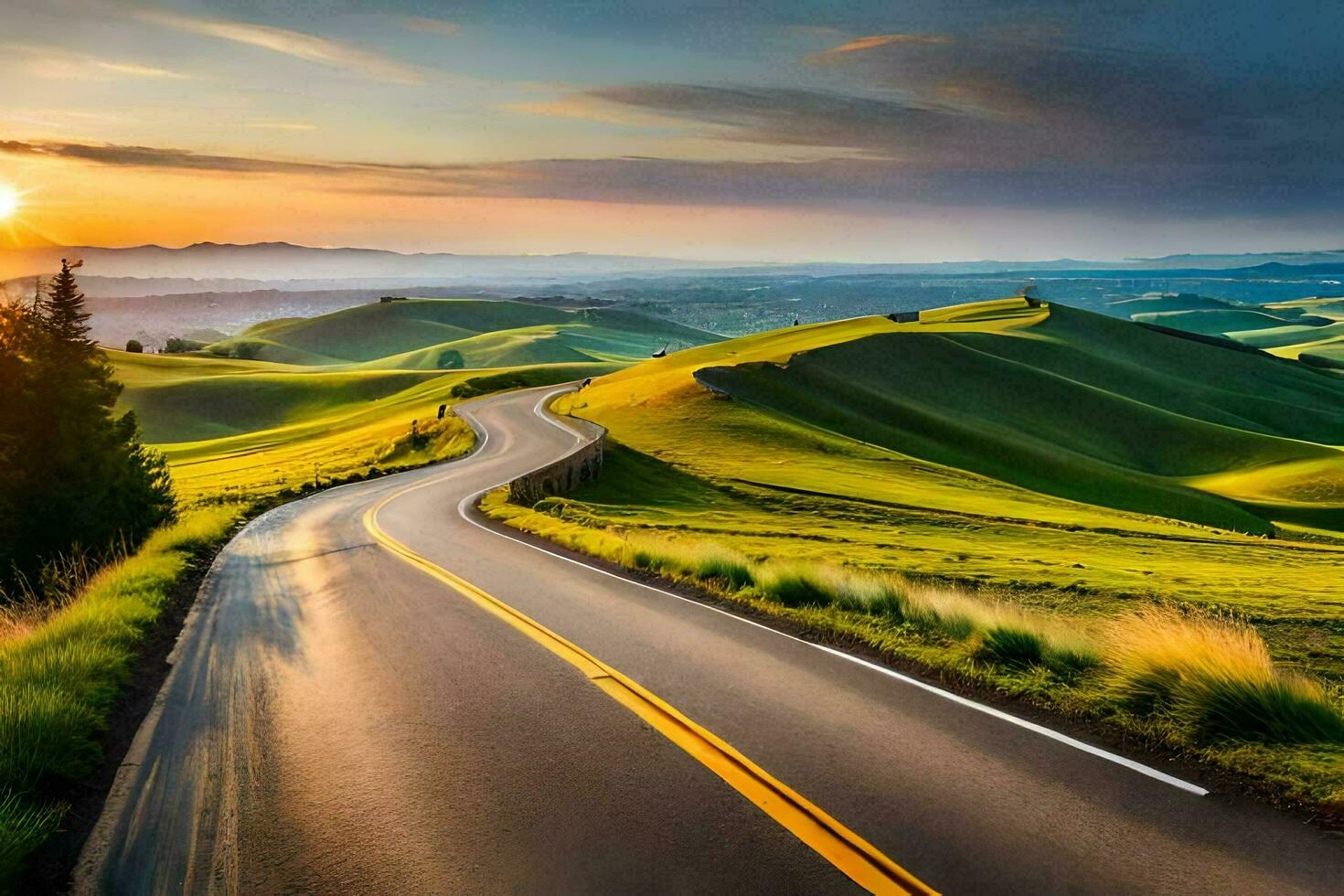the road to the future. AI-Generated photo