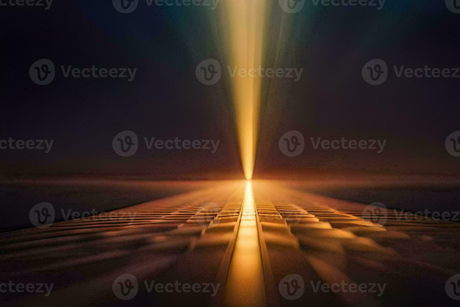 a long, dark tunnel with light shining through it. AI-Generated photo