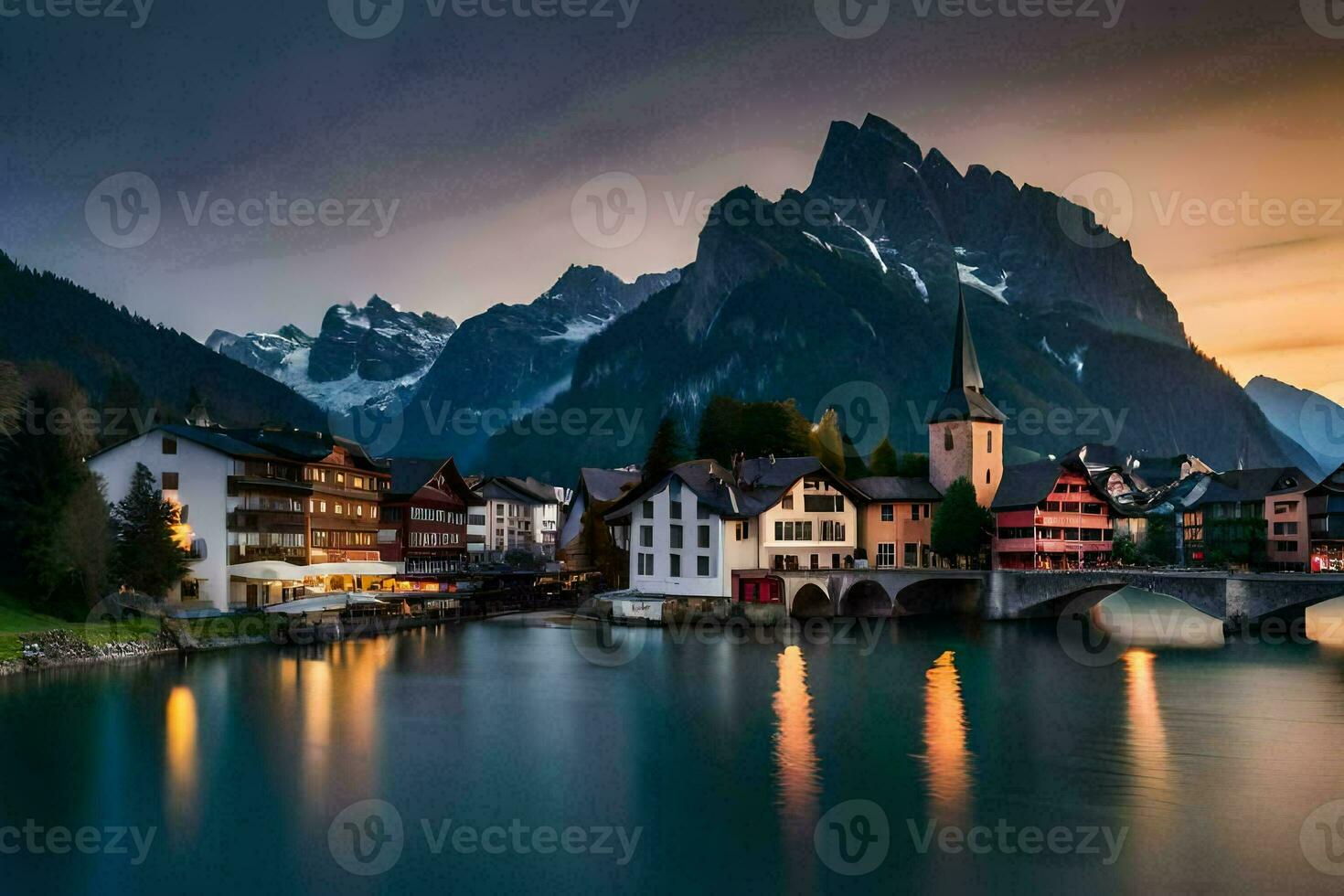 the beautiful town of hallstatt, switzerland. AI-Generated photo