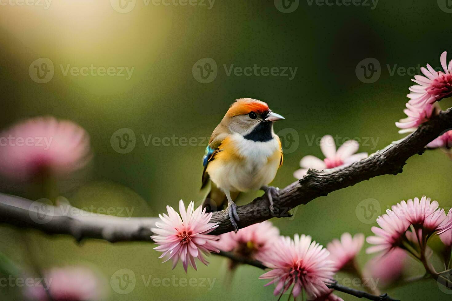photo wallpaper the bird, flowers, spring, the sun, the bird, the bird, the. AI-Generated