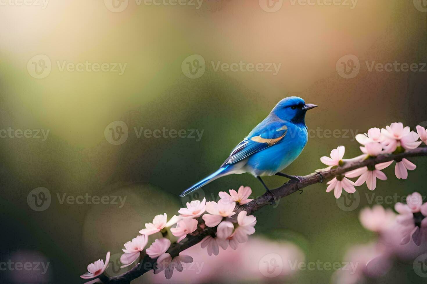 photo wallpaper the sky, bird, flowers, spring, the bird, the bird, the bird. AI-Generated