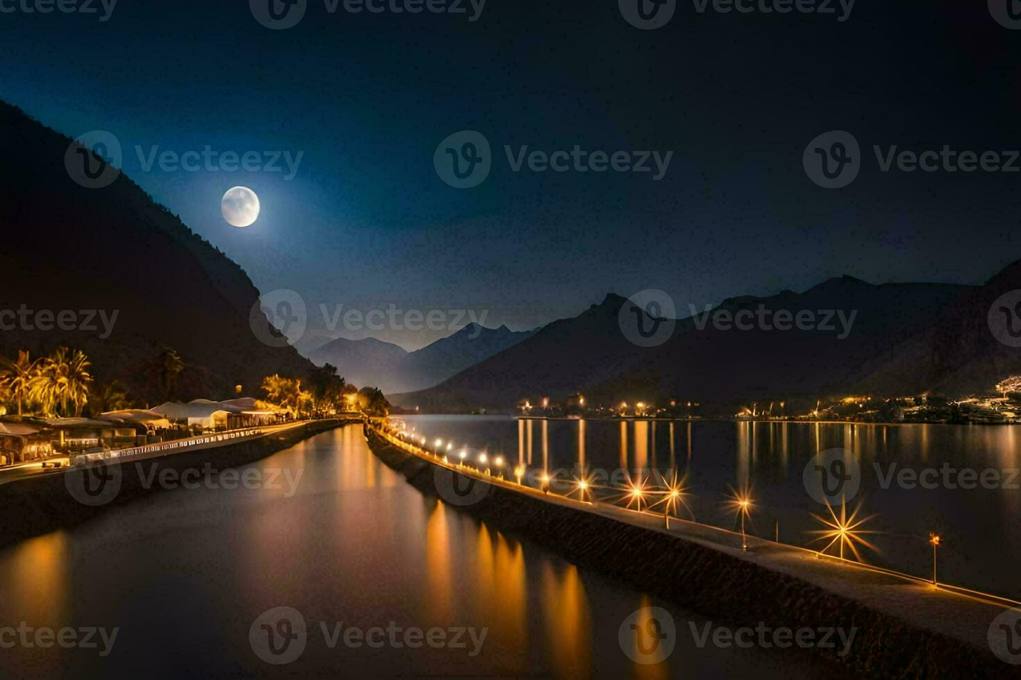 foto fondo de pantalla el luna, noche, el luz de la luna, el luz de la luna, el luna, el. generado por ai