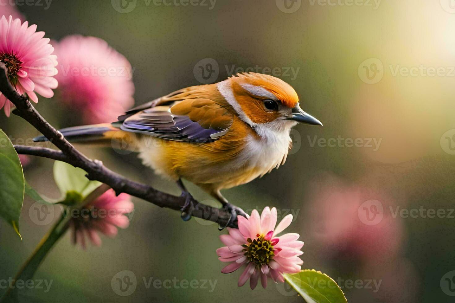 photo wallpaper the bird, flowers, bird, bird, bird, bird, bird, bird,. AI-Generated