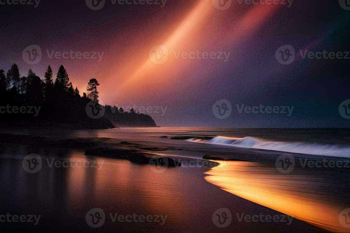 a beautiful sunset over the ocean. AI-Generated photo