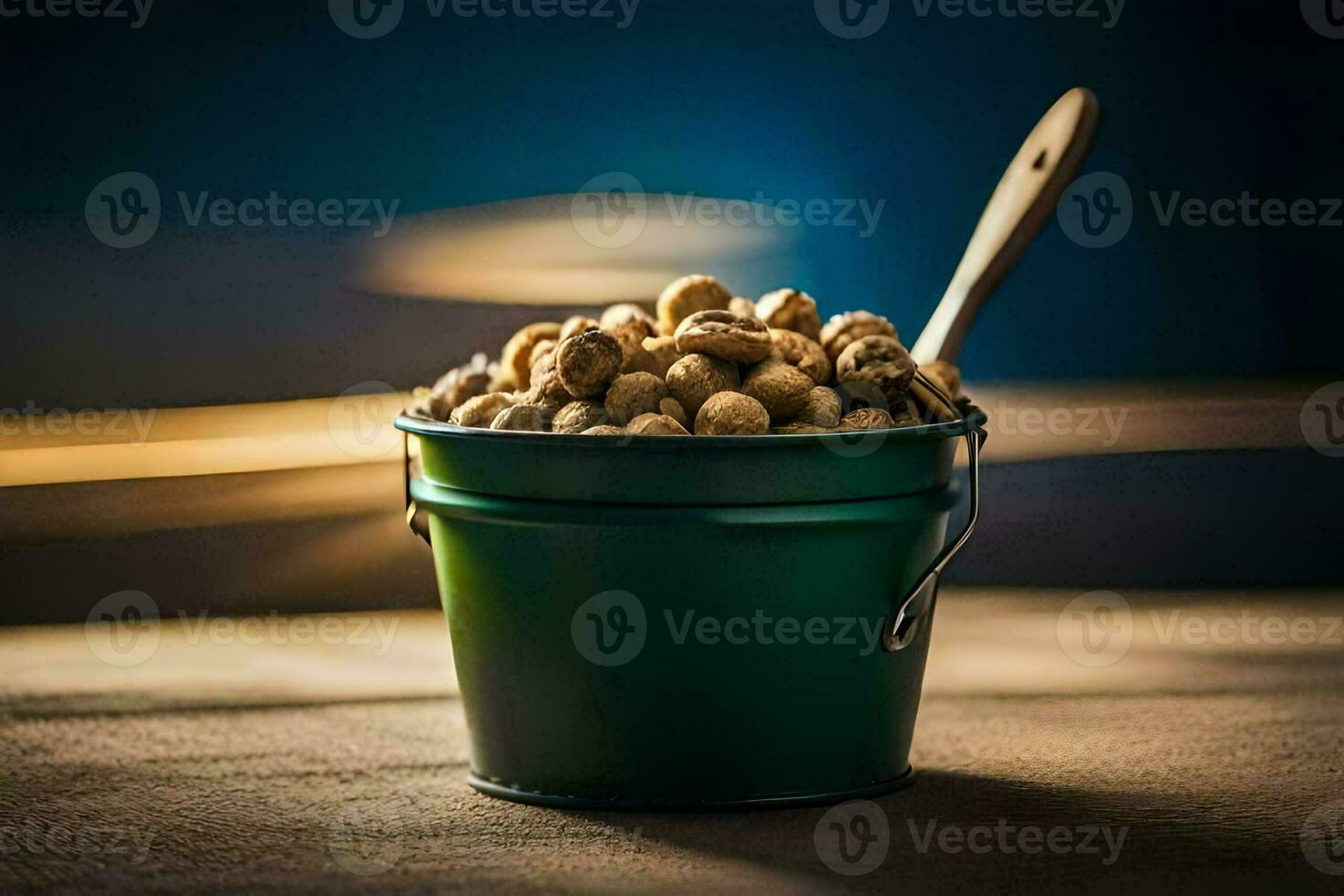 nuts in a bucket. AI-Generated photo