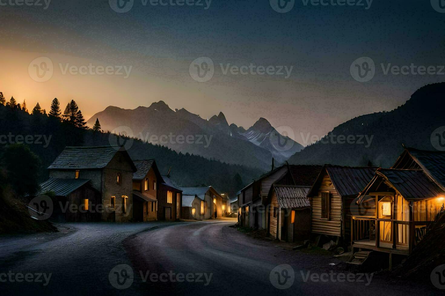 photo wallpaper the sky, mountains, the road, the mountains, the road, the mountains,. AI-Generated