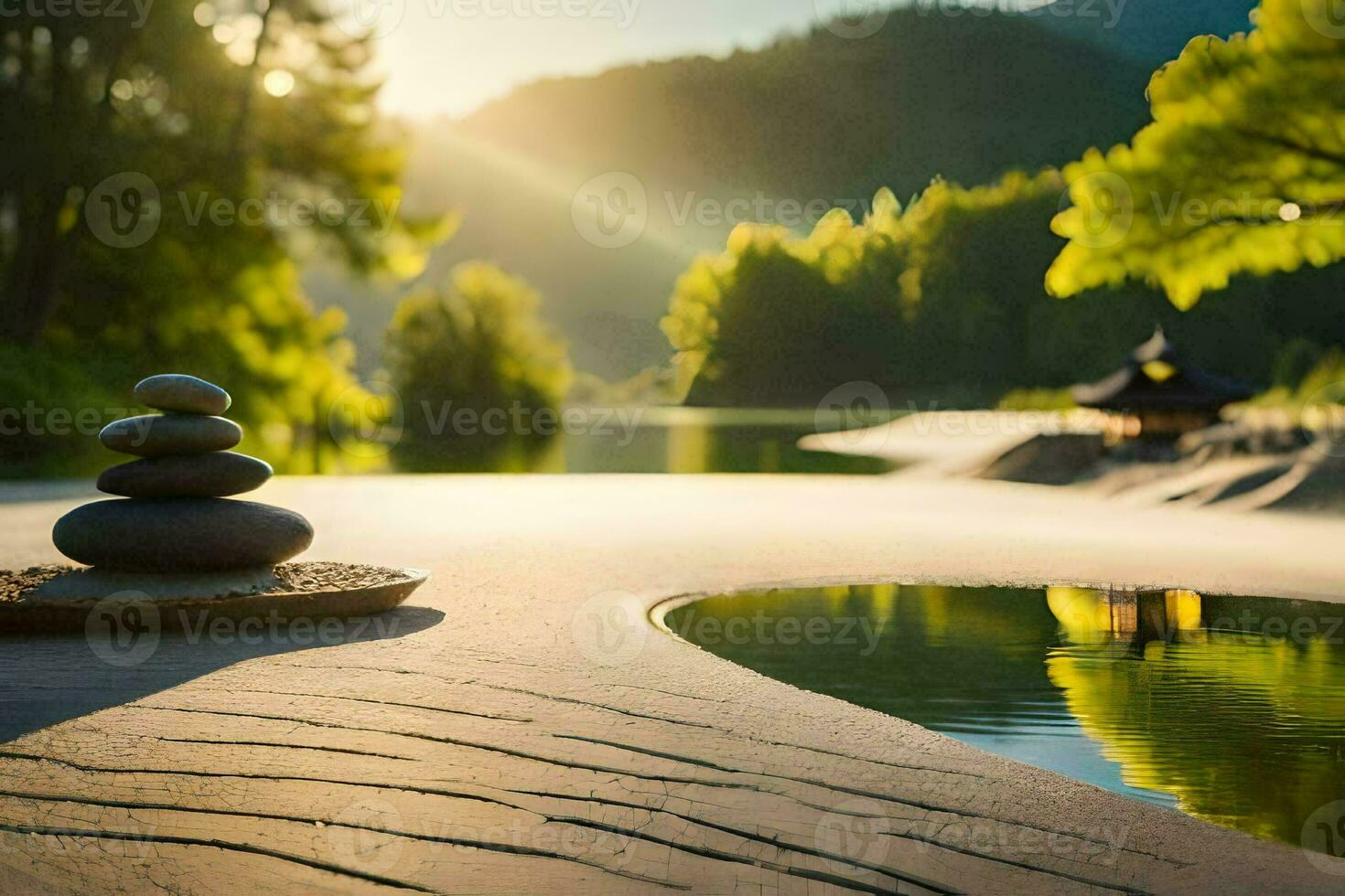 the zen garden. AI-Generated photo