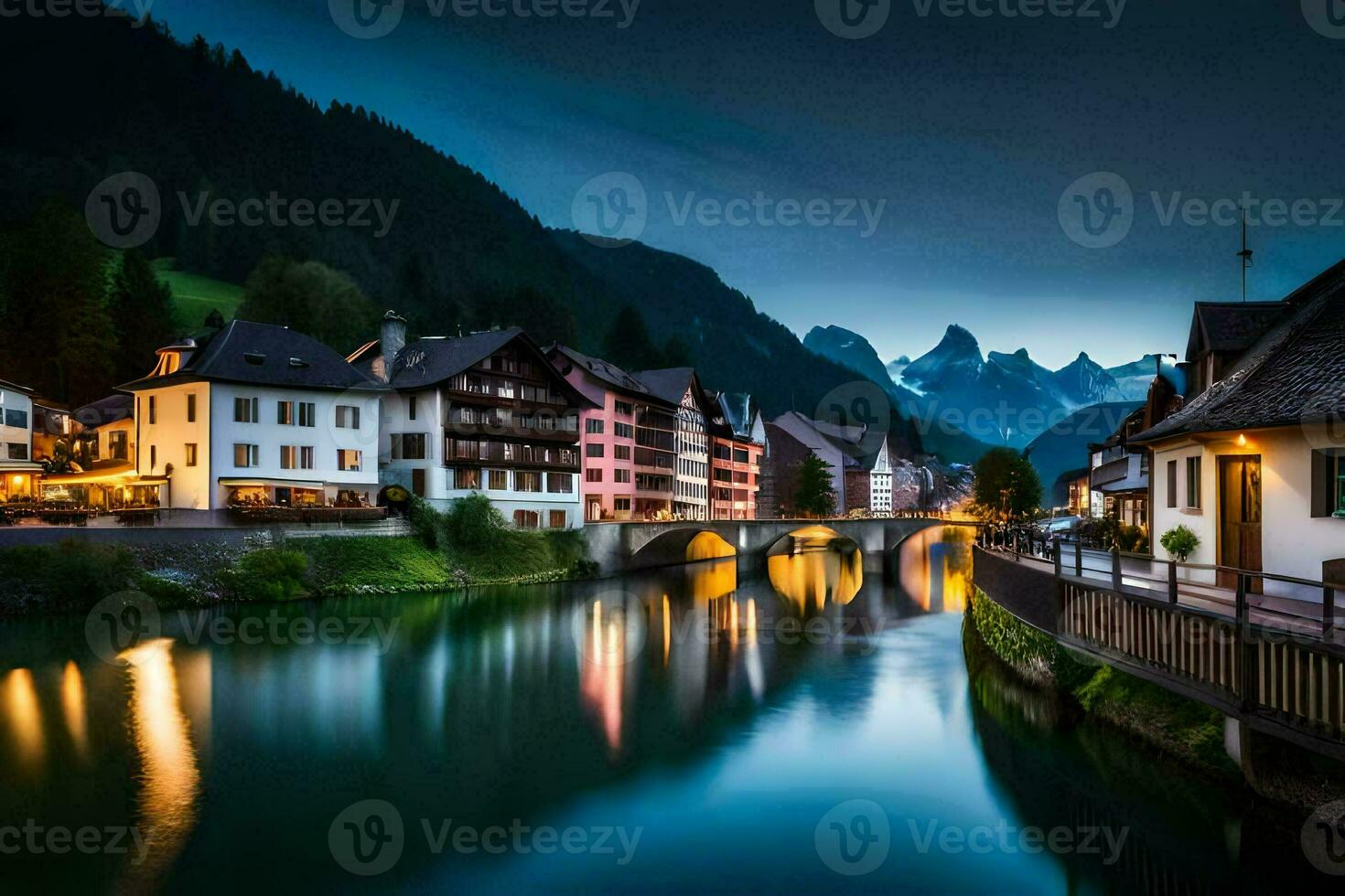 the town of altenburg in the swiss alps. AI-Generated photo