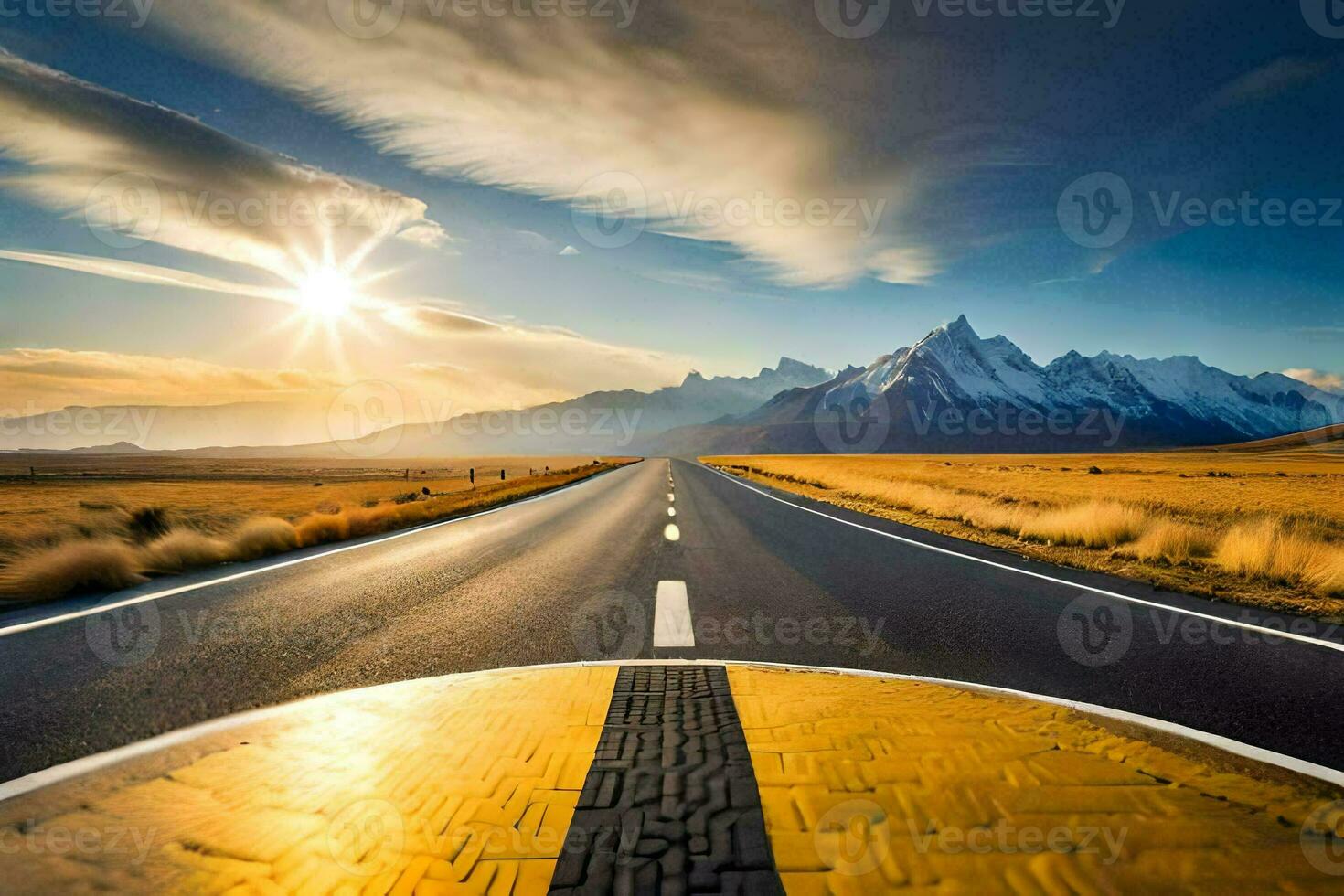 the road to the sun. AI-Generated photo