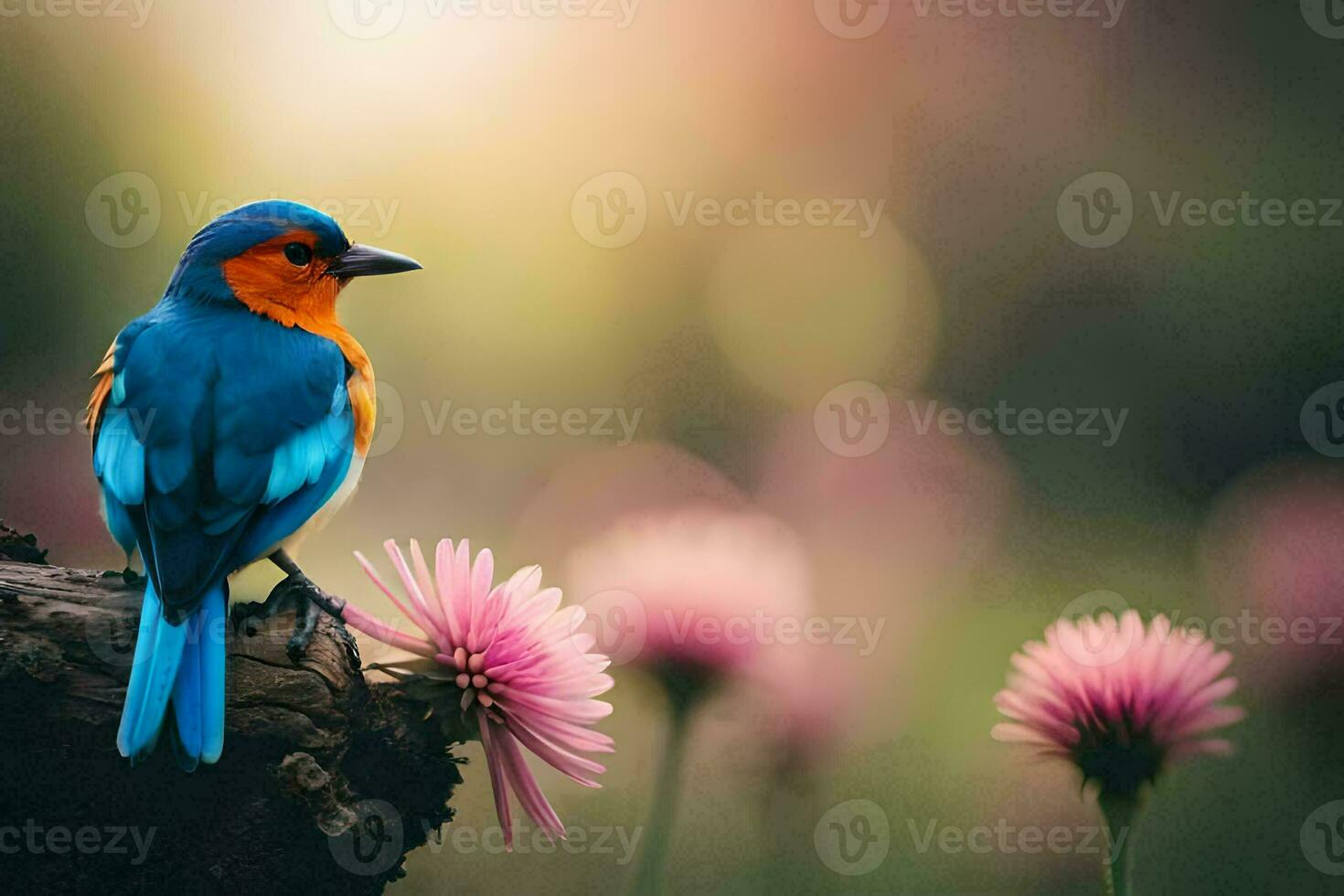 photo wallpaper the sky, flowers, bird, bird, bird, bird, bird, bird,. AI-Generated