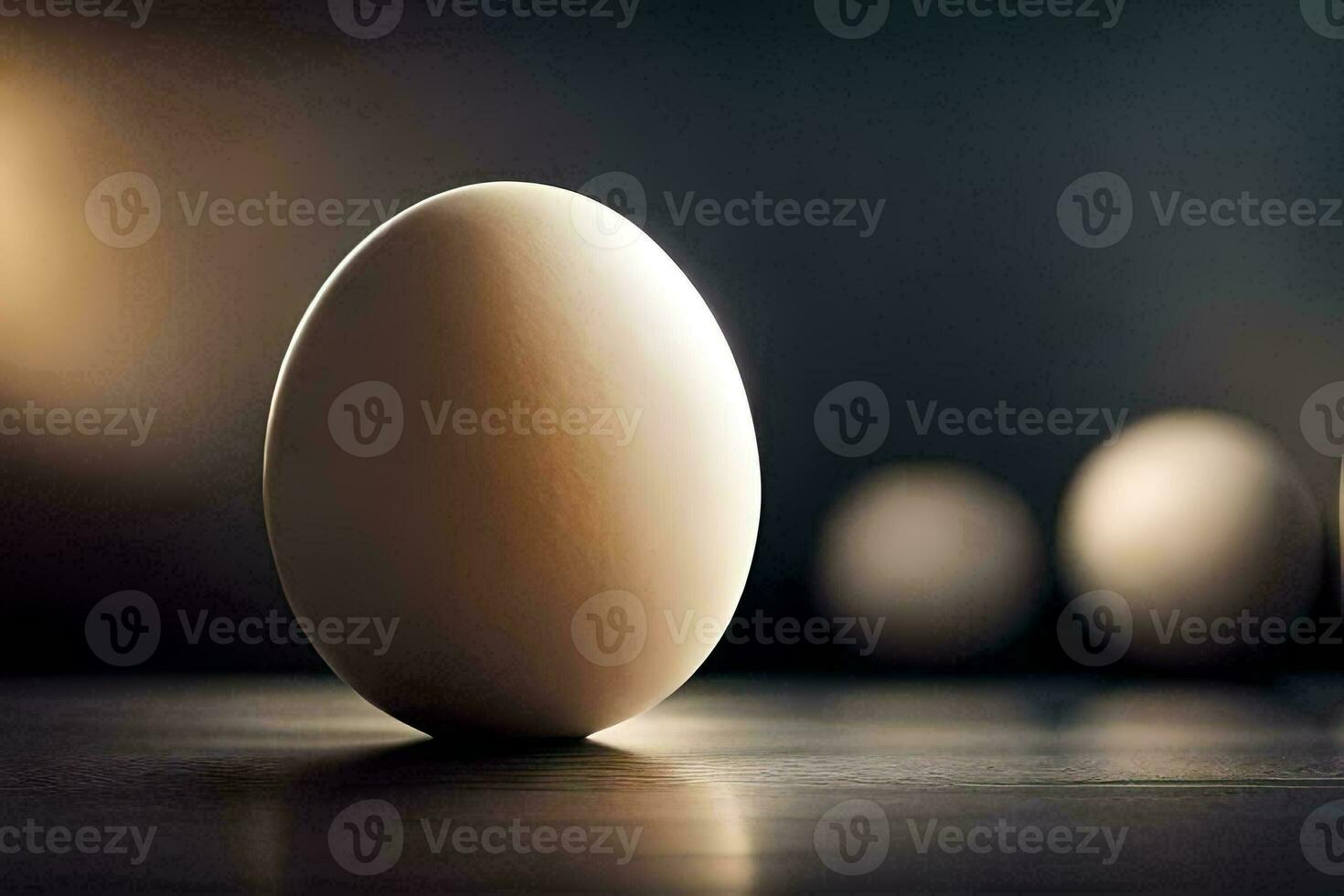 an egg is standing in front of a group of eggs. AI-Generated photo
