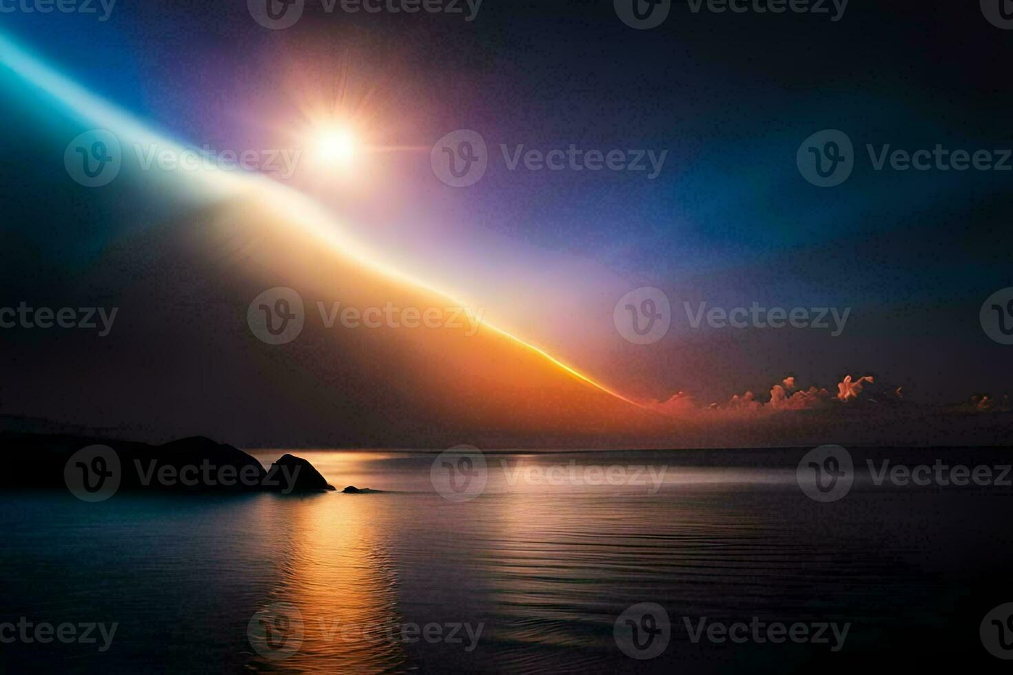 a beautiful sunset over the ocean. AI-Generated photo