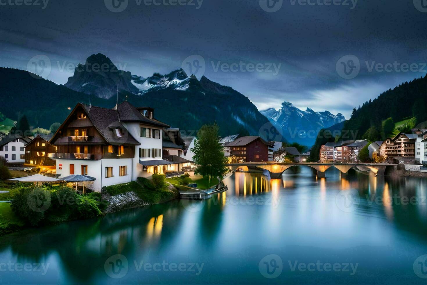 the village of altenburg in the swiss alps. AI-Generated photo