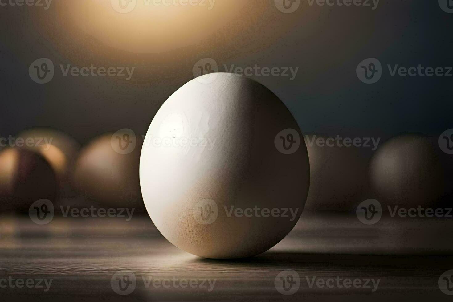 an egg is standing in front of a group of eggs. AI-Generated photo