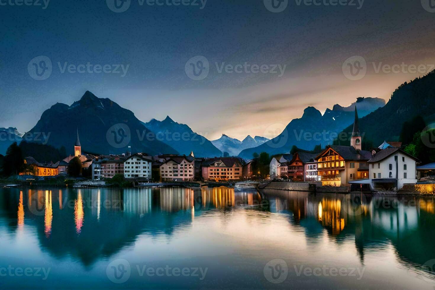 the town of hallstatt, switzerland. AI-Generated photo