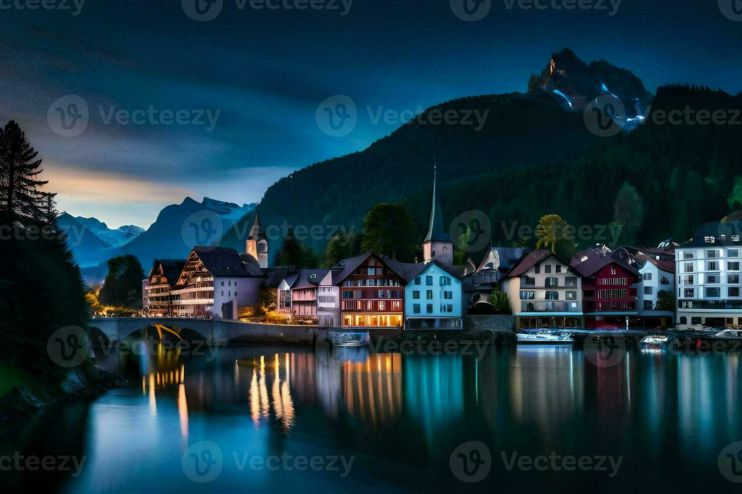 the town of hallstatt, switzerland. AI-Generated photo