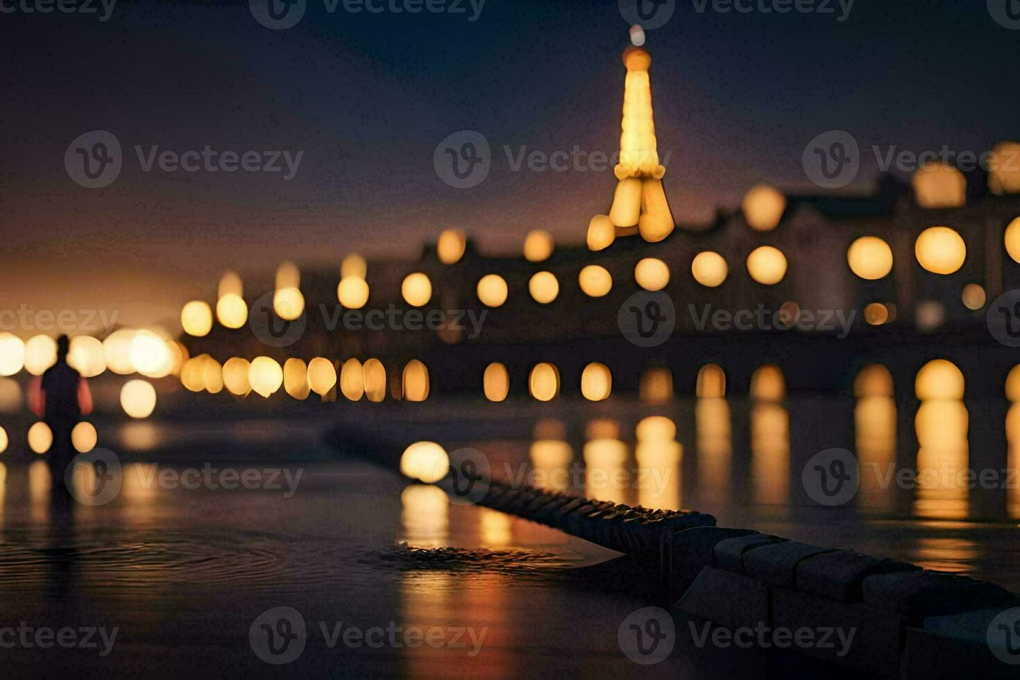 foto fondo de pantalla el ciudad, París, luces, el eiffel torre, luces, el. generado por ai