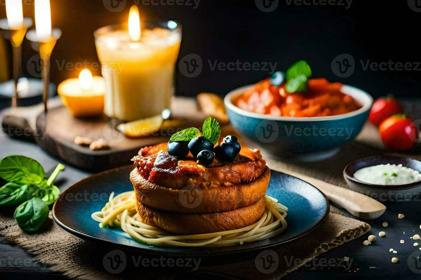 the best foods for a romantic dinner. AI-Generated photo