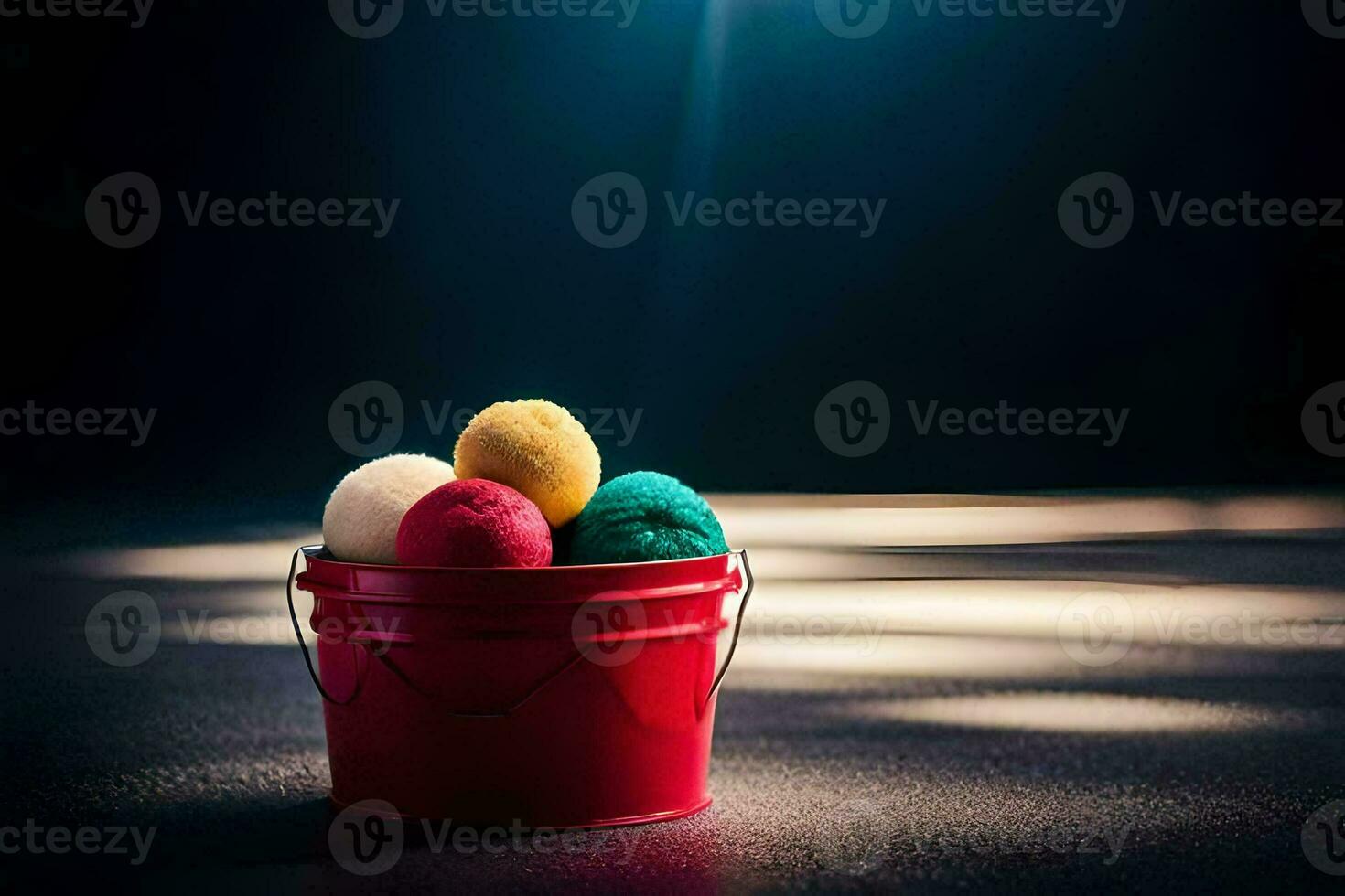 easter eggs in a bucket. AI-Generated photo