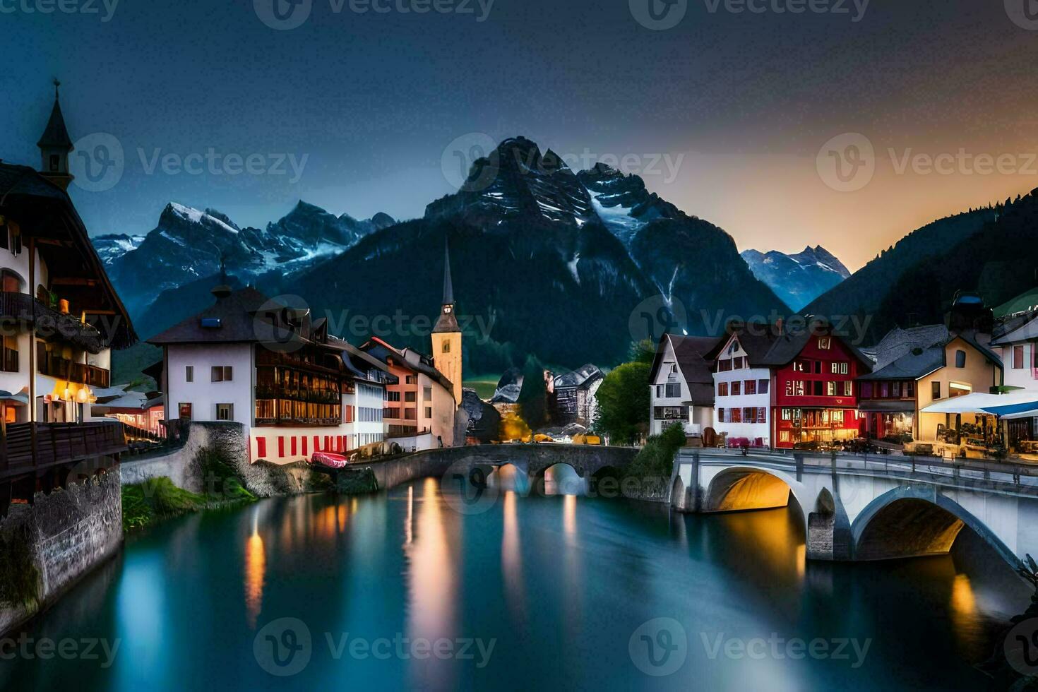 the town of hallstatt, switzerland. AI-Generated photo